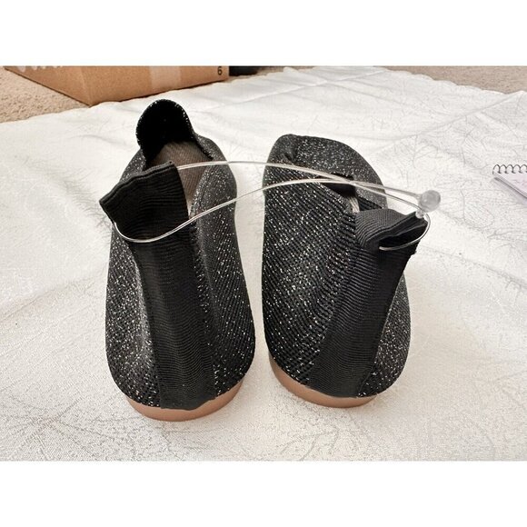 Women’s Sparkle Knit Ballet Flat  Size 9‎ Black Gothic Easy Classic Comfort - Picture 4 of 7